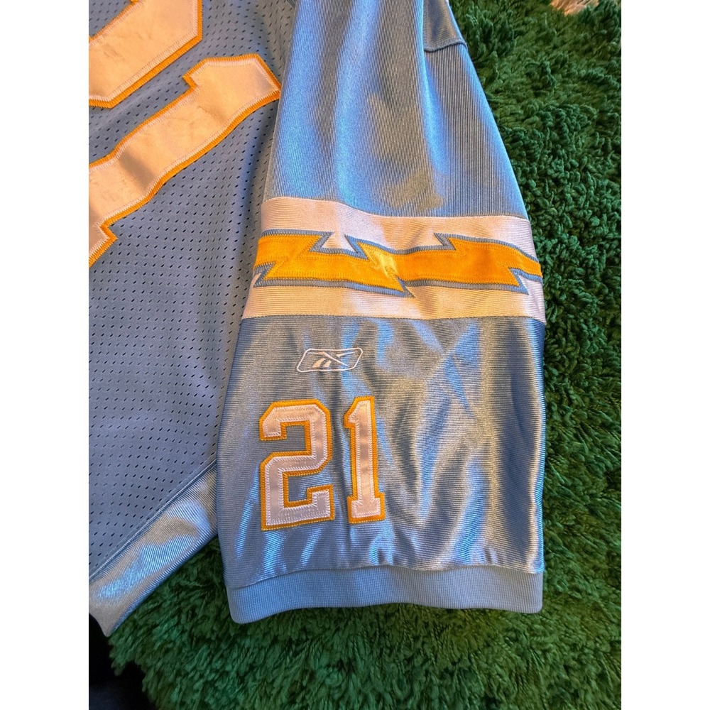 Reebok NFL Jersey Mens‎ 56 Blue Good Tomlinson 21 Chargers Powder Blue On Field - Picture 11 of 11